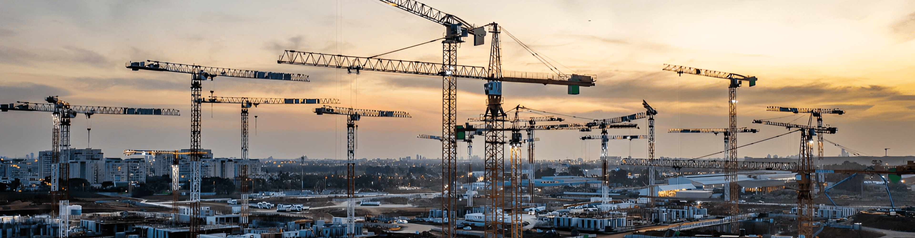 מנופים באתר בנייה Cranes at a Construction Site