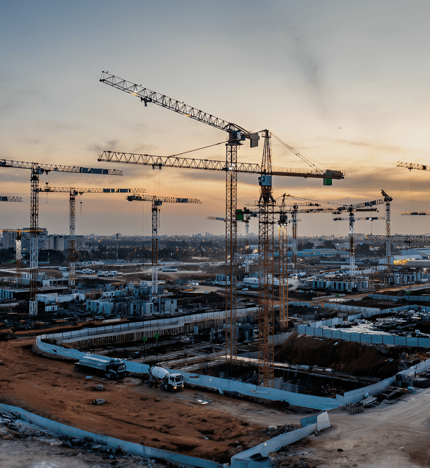 מנופים באתר בנייה Cranes at a Construction Site